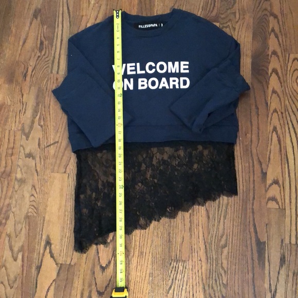 COPY - Filles a Papa “Welcome on Board” Sweatshirt with Lace Detail Size 3 - Picture 7 of 7